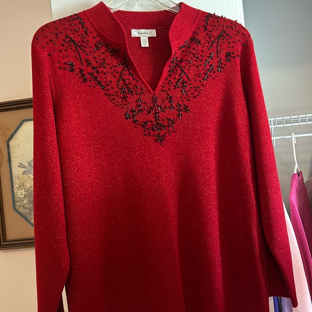 Excellent used condition red sweater, 18/20